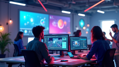 Top AI tools for digital creators in 2025 shown in a high-tech workspace scene