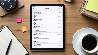 Notion tablet interface with AI auto-filled tasks