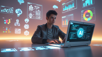 Solo founder working on AI startup idea in a modern workspace