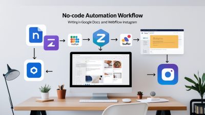 No-code dashboard automating content flow from Google Docs to Webflow and social media using Buffer